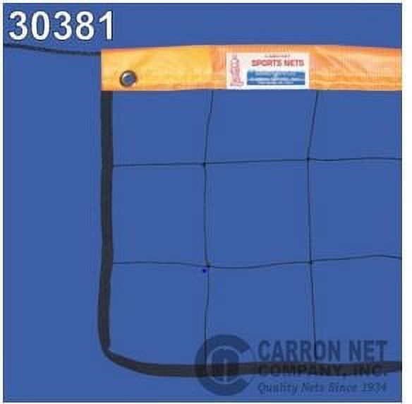Carron Recreational Volleyball Net with Orange Headband - 32' X 3', 21 Nylon, 3/16" Poly Rope top, Tie Cords Bottom