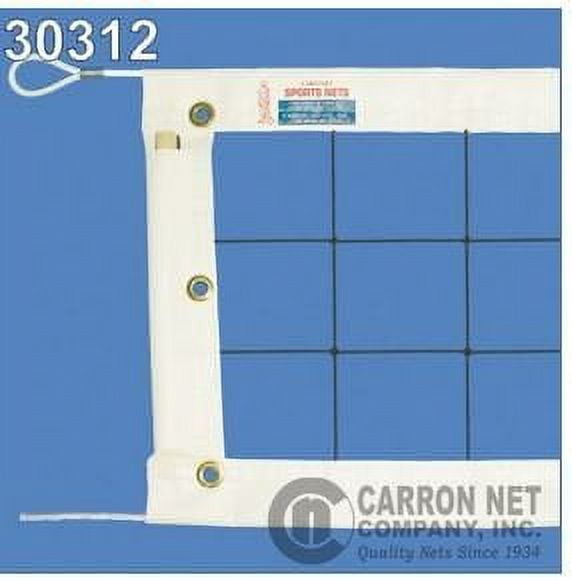 Carron Super Pro Volleyball Net, 32' X 3', 36 Nylon, 1/4" Steel Cable top, Poly Rope Bottom