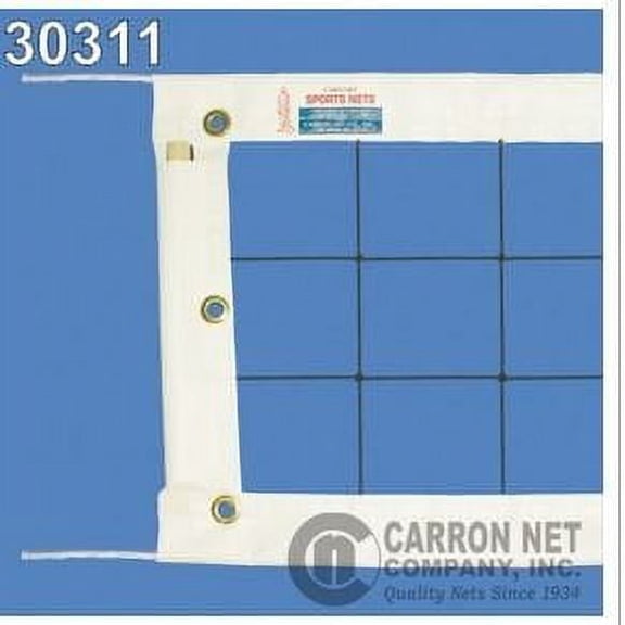 Carron Super Pro Volleyball Net, 9.75m' X 1m, 36 Nylon, Kevlar Rope top, Poly Rope Bottom