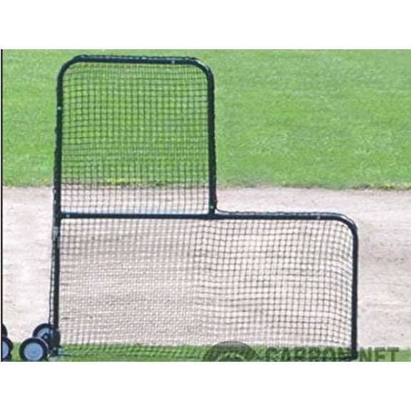 Carronnet New Listing - Baseball Accessories - Pitcher Protector L-Screen, 7'H X 7'W w/ 3'5" X 3'5" Cutout'. Heavy Guage 1-5/8" Galvanized Steel tubing with Heavy Duty Nylon