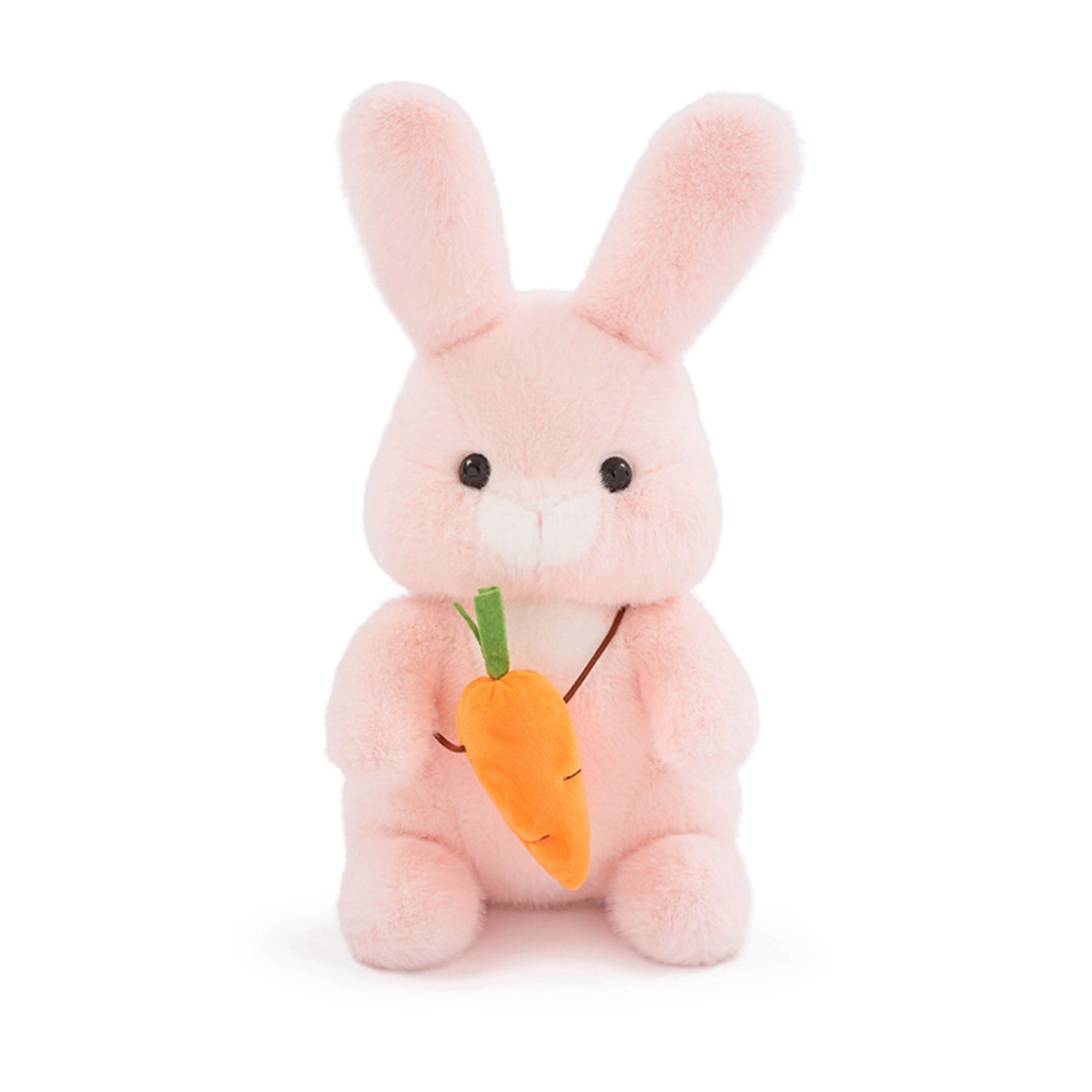 Carrot Bunny Plush Toy Soft Stuffed Animal Cute Rabbit Doll Holding Carrot Gift Decor