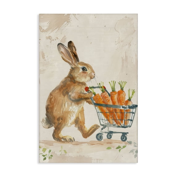 Stupell Industries Traditional Carrot Connoisseur Rabbit Canvas Art, 16 x 24, by Petals Prints Design