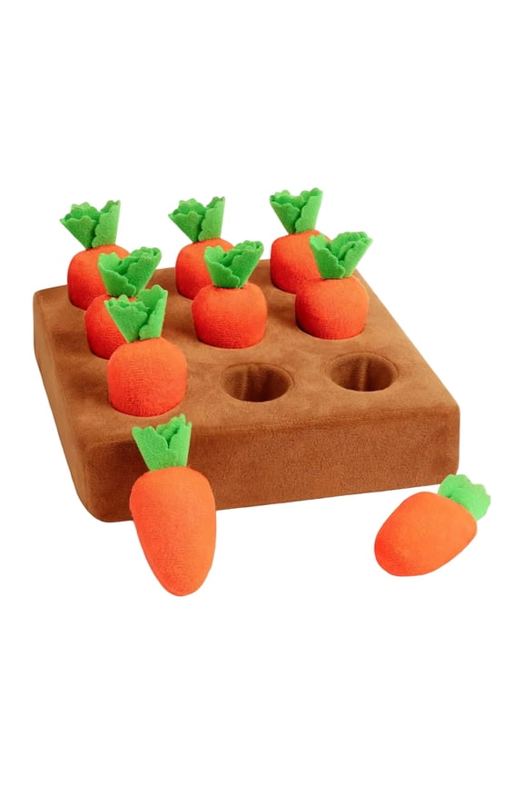 Carrot Dog Toys Carrot Snuffle Mat For Dogs Toy Carrot, Interactive Dog Plush Puzzle Toys, Interactive Rabbit Enrichment Toys, 2 In 1 Non-Slip Nosework Feed Games Pet Stress Relief With 9 Carrots