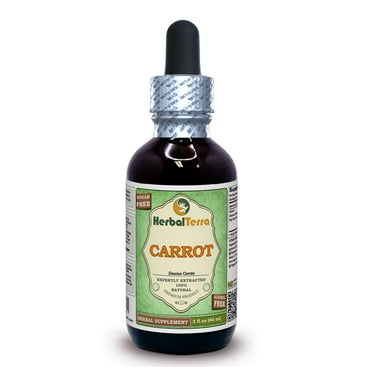 Carrot Dry Root KETO Friendly Alcohol-Free Absolutely Natural Expertly Extracted by Trusted HerbalTerra Brand Liquid Extract. Proudly made in USA. Glycerite 2 Fl.Oz