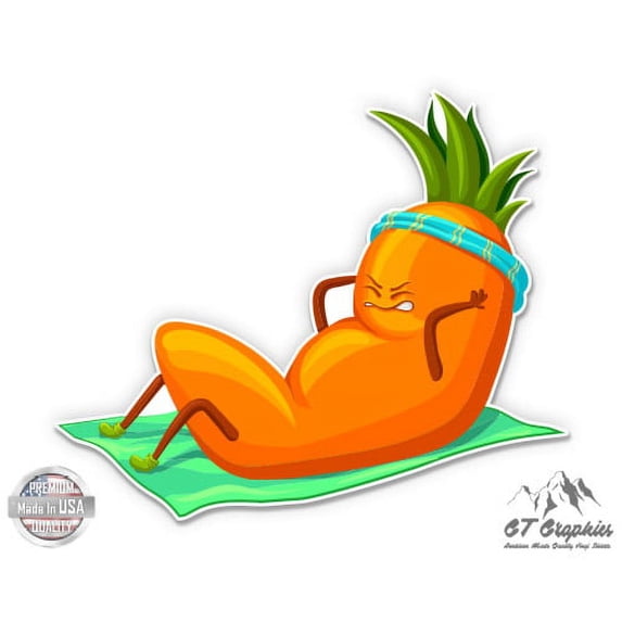 Carrot Exercising - 12" Vinyl Sticker Waterproof Decal