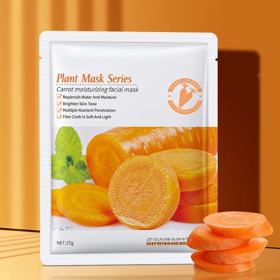 Carrot Facial Mask, Moisturizing & Brightening Face Mask with Fruit Extracts, 25ml, 1 Count