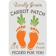thumbnail image 1 of Carrot Patch Stencil 11.7x8.3 inch Locally Grown Carrots Farm Sign Stencil Foot Print Stencil Plastic Farm Fresh Carrot Painting Stencil Reusable Stencil for Home Yard Farm Decor, 1 of 7