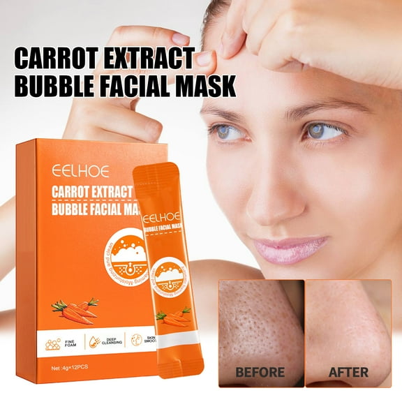 Carrot Pore Purifying Bubble Mask, Cleansing Blackheads, Tightening and Smoothing Pores, Brightening the Skin