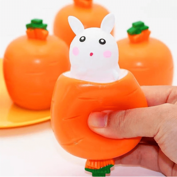 Carrot Rabbit Squeeze Ball - Portable Stress Relief for Home, Office & Travel