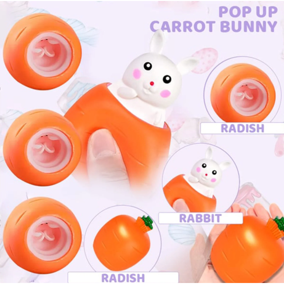 Carrot Rabbit Squeeze Ball - Portable Stress Relief for Home, Office & Travel