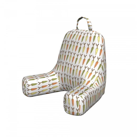Carrot Reading Pillow Cover, Repeating Vegetable on Plain Backdrop, Unstuffed Printed Bed Rest Case from Soft Fabric, Small, Multicolor, by Ambesonne
