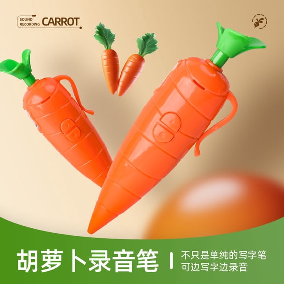 Carrot Recorder Pen, Carrot Funny Voice Recorder Pen Novelty Cute Ballpoint Pen Write Graffiti 2 in 1 Sound Recorder