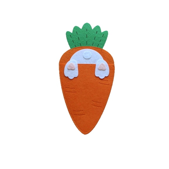 Carrot Shape Cutlery Pocket For Easter Table Setting Fabric Utensil Holder For Knives Forks Spoons Festive Dinnerware Organizer