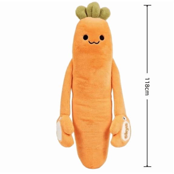 Carrot Shaped Adult Comfort Pillow, Tapping Relaxation Mode, Bluetooth Audio & Heating Support, Soft Plush Hugging Doll for Sofa Bed Rest Gift