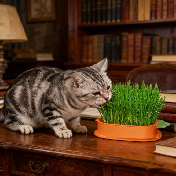 Carrot-Shaped Cat Grass Planter, Wheatgrass Planting Trays, Hydroponic Cat Grass Growing Kits for Indoor Cats Soilless Organic Nursery Box Pet Grass Pot (No Seeds Included)