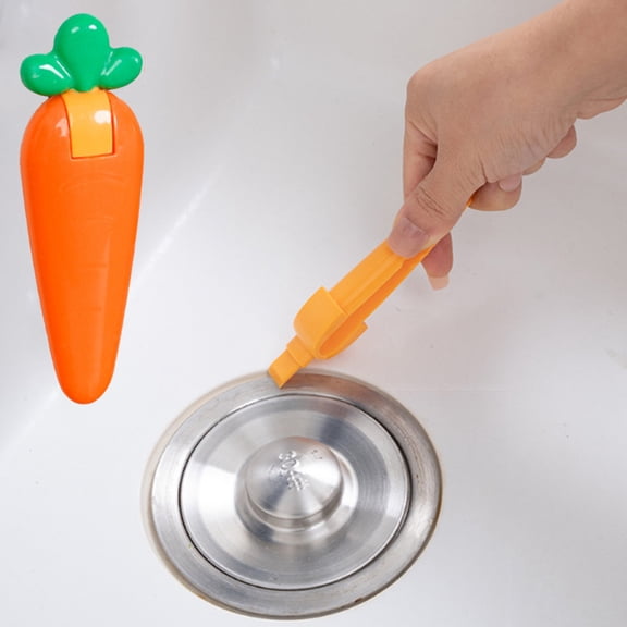 Carrot Shaped Hair Remover Clip Wall Mounted Bathroom Floor Drain Tweezer Prevent Clog Sewer Hair Pick Up Cleaning Tool