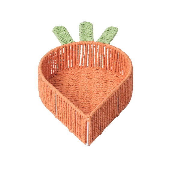 Carrot Shaped Storage Basket, Creative Desktop Organizer for Snack Candy, Clutter Sorting Tray, Spring Home Accent