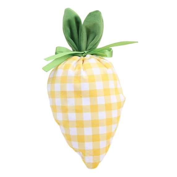 Carrot Shaped Velvet Easter Gift Bags - Drawstring Treat Bags for Candy & Chocolate, Premium Soft Fabric Easter Basket Stuffers, Holiday Party Favor Supplies for Adults(Yellow)
