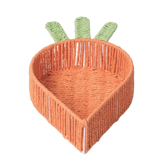 Carrot Shaped Woven Basket for Fruit Easter Snacks and Candy Storage Container