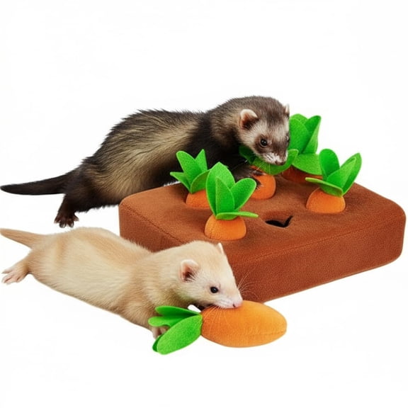 Carrot Snuffle Mat – Interactive Foraging Toy for Ferrets, Rabbits, Chinchillas, Guinea Pigs & Hamsters