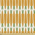 thumbnail image 1 of Ambesonne Carrot Fabric by the Yard Upholstery, Symmetrical Vegetable Art, 1 Yard, White and Marigold, 1 of 4