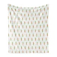 thumbnail image 1 of Carrot Soft Flannel Fleece Throw Blanket, Doodle Pattern with Continuous Upside Carrot, Cozy Plush for Indoor and Outdoor Use, 50" x 70", Burnt Orange Lime Green, by Ambesonne, 1 of 6