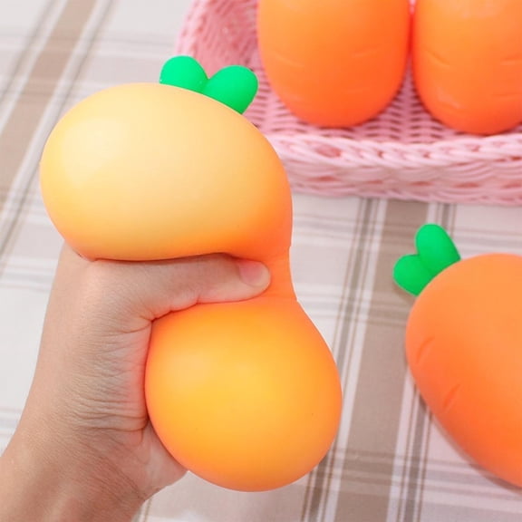 Carrot Squishy Toy Big Slow Springback Squeeze - Giant Food Squishy Vegetable Shape - Stress Relief Decompression Fidget Toy for Adults Kids - Cute Anxiety Relief Gift for Office Desk Home