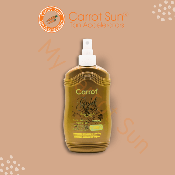 Carrot Sun Tan Accelerator Gold Oil Spray with Almond Oil and L-Tyrosine 200ML