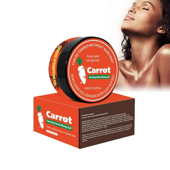 Carrot Tanning Gel Intensive Tanning Luxe Gel, Tan Accelerator for Outdoor Sun and Tanning Beds, Achieve a Natural Tan with Natural Ingredients