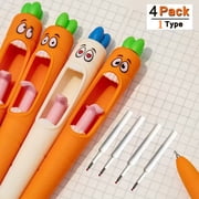 Carrot-Themed Gel Ink Pens with 0.5mm Fine Point and Black Ink,Fun and Functional for Journaling and Note Taking,Unique Design Great for Office Supplies or Easter Gift Giving