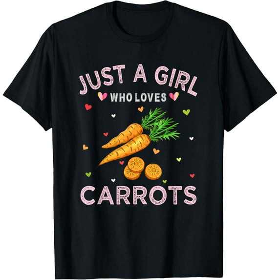 t-shirt Carrot Vegetable Lover Tee Just A Girl Who Loves Carrots T-Shirt mens,black,women,funny,men,journey,Crew Neck, Short Sleeve,printing