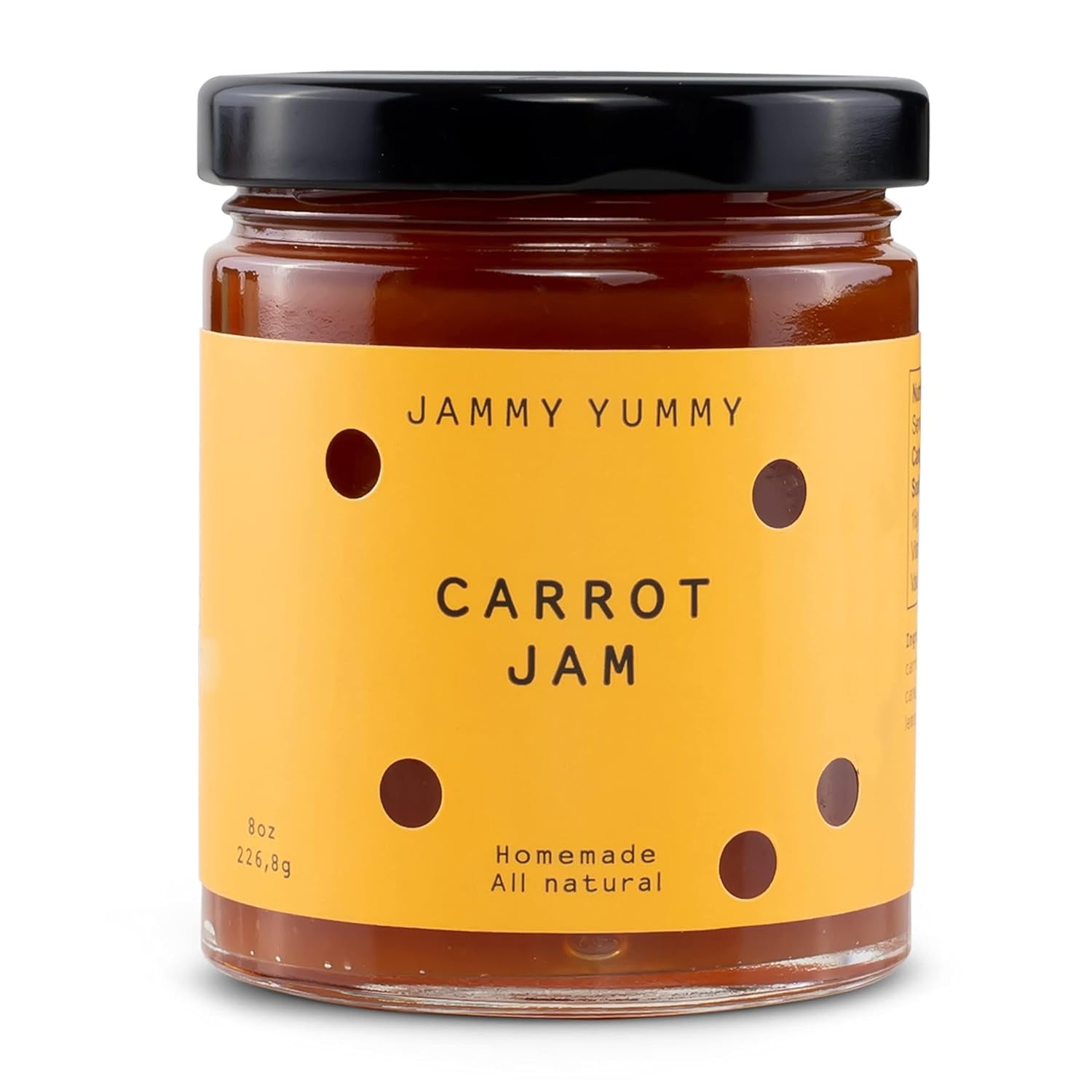 Carrot jam 8 Oz - All Natural Jam - - No Pectin added - Made with Cane ...