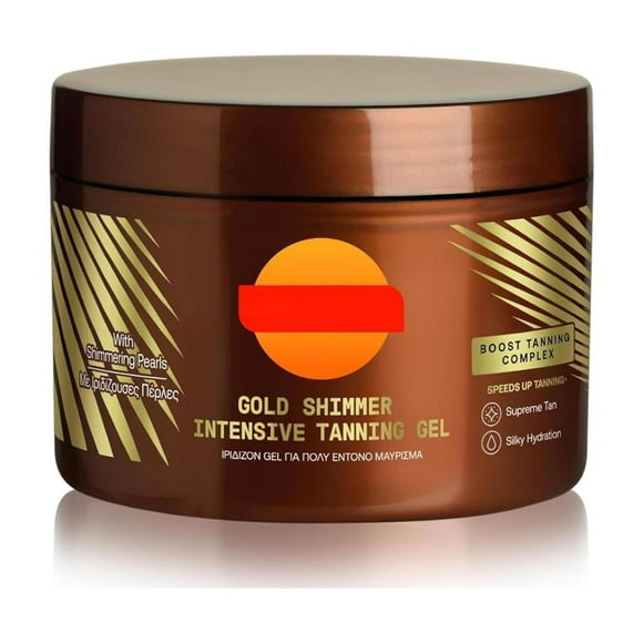 Carroten Gold Shimmer Intensive Tanning Gel Browning Tan Accelerator | Non-Greasy, Water-Resistant with Carrot and Coconut Oil | Vitamin A & E For Moisture & Hydration | 5 Fl Oz