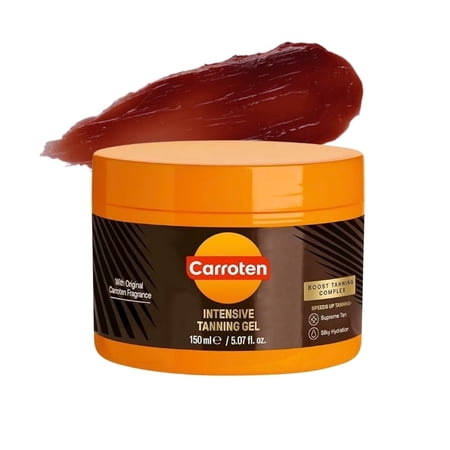 Carroten Intensive Tanning Gel | Browning Tan Accelerator | Non-Greasy, Water-Resistant with Carrot and Coconut Oil | 5 fl oz