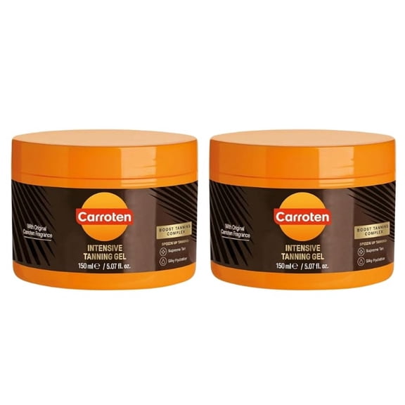 Carroten Intensive Tanning Gel SPF0 - Exceptional, Rich, and Instant Tanning Result - with Sesame Oil and Calendula Extract - 5 Fl Oz (Pack of 2)