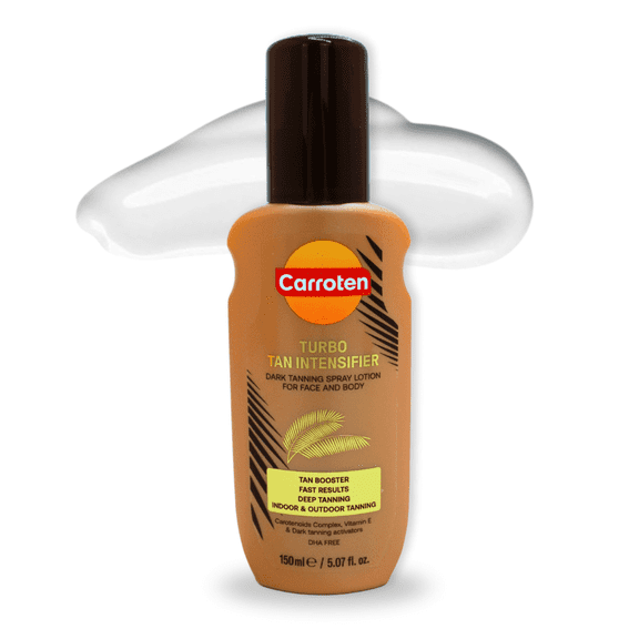 Carroten Turbo Tan Intensifier | Dark Tanning Spray Lotion for Face and Body | Deep Tanning | Quick-Drying, Lightweight Hydration | 5.07 fl oz
