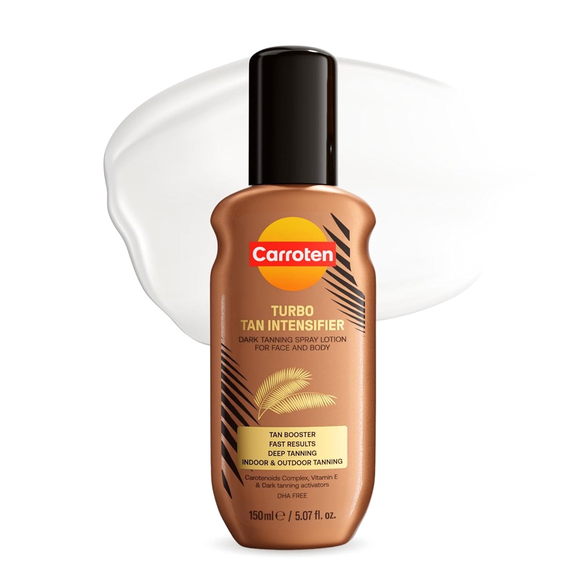 Carroten Turbo Tan Intensifier | Dark Tanning Spray Lotion for Face and Body | Deep Tanning | Quick-Drying, Lightweight Hydration | 5.07 fl oz