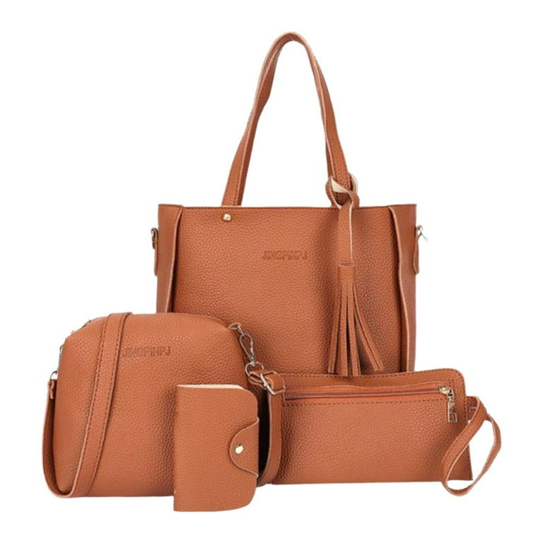 4Pcs/Set selling Women Lady Leather Handbags Messenger Shoulder Bags Tote Satchel Purse