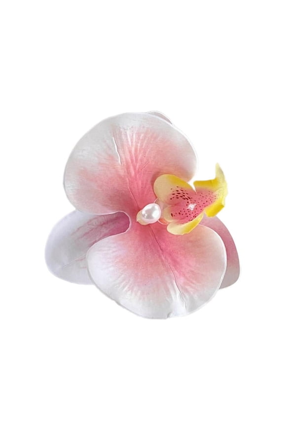 Bohemian Butterfly Orchid Hairpin,Hawaiian Flower Hair Clip for Women,Artificial Flower Hair Clips with Pearl,Sweet Side Clips Hair Barrettes Hair Pins,Hair Barrettes for Bride Wedding Acc
