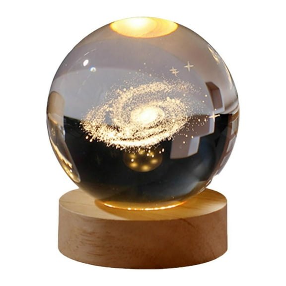 Carroterr LED Crystal Table Lamps USB 3D Moon Galaxy Globe Night Light Kids Xmas Decor UK1 W8R2