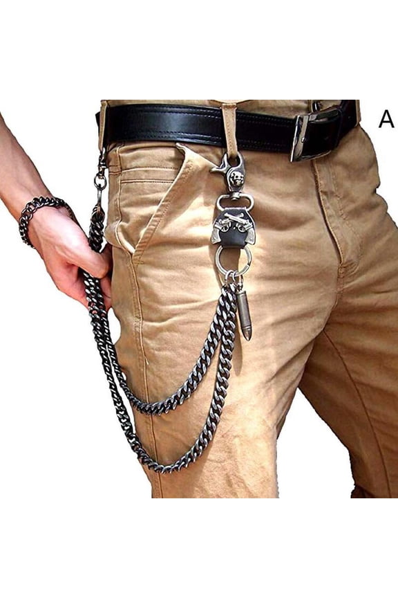 Pants Chain Punk Hip Hop Skull Chain Vintage Gothic Rock Jean Trousers Waist Wallet Key Chain for Men Women Metal Clothing Accessories S2M3
