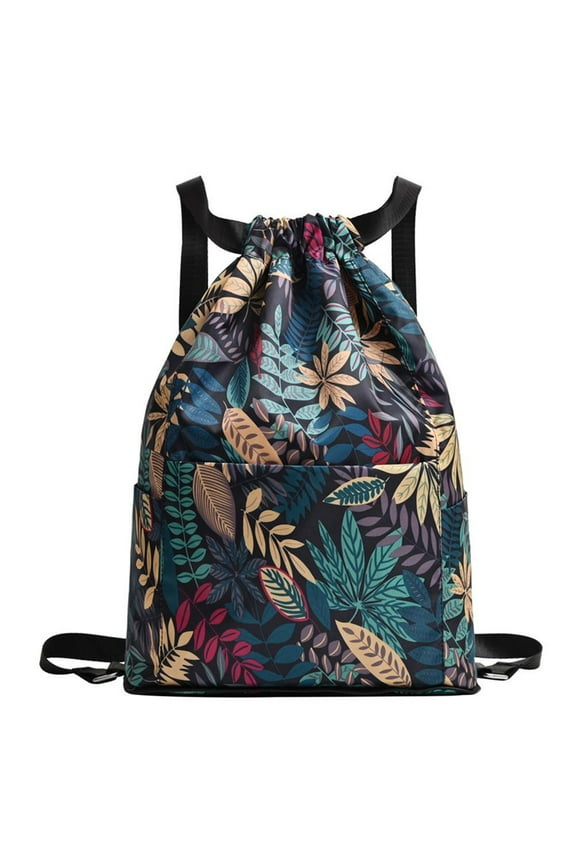 Women Drawstring Backpack Ladies Foldable Large Capacity Travel Sports UK STOCK G9C5