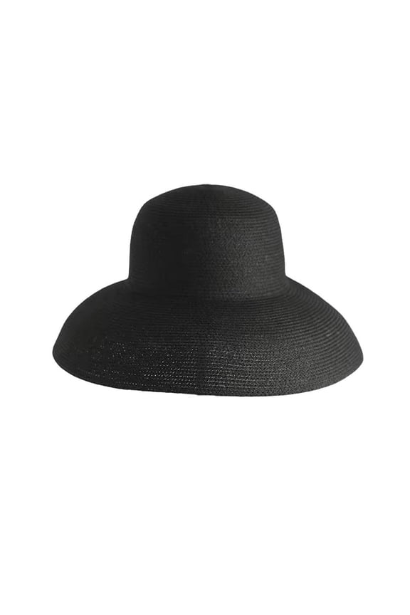 Women Panama Straw Hat Hepburn Style Wide Brim Sun 50+ UPF Fedora Caps χи X0V5
