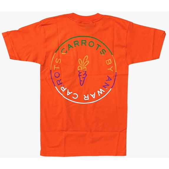 Carrots By Anwar Carrots Men's Circle Logo Pocket Tee T-Shirt in Orange (Medium, Orange)