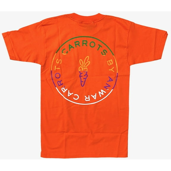 Carrots By Anwar Carrots Men's Circle Logo Pocket Tee T-Shirt in Orange (Small, Orange)