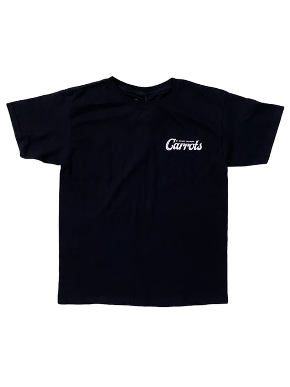 Carrots By Anwar Carrots Men's Front and Rear Woodmark Logo Graphic Tee T-Shirt (X-Small, Black)