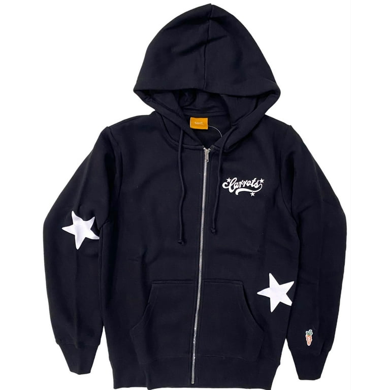 Carrots By Anwar Carrots Men's Star Full Zip Hoodie Sweatshirt (Medium, Black)