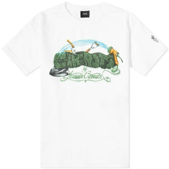 Carrots By Anwar Carrots Men's T-Shirt Upkeep Short Sleeve Crewneck Tee (Small, White)