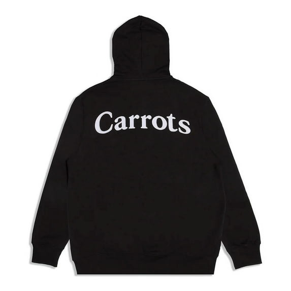 Carrots By Anwar Carrots Men's Wordmark Embroidered Full Zip Hoodie Sweatshirt (Medium, Black)