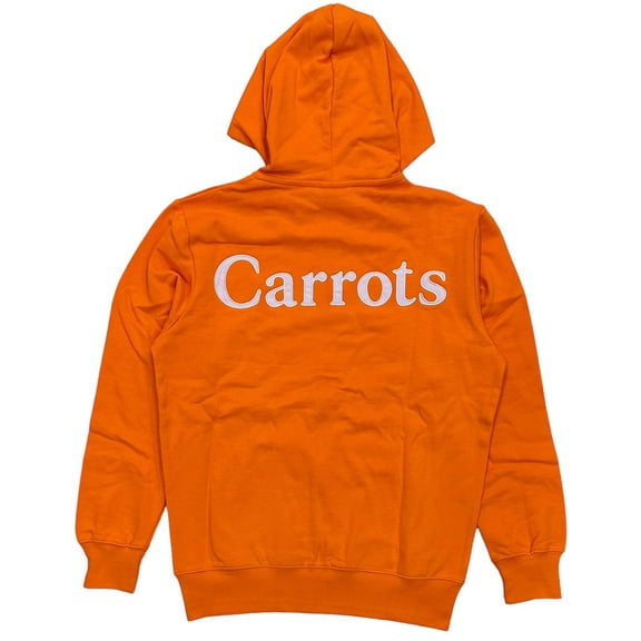 Carrots By Anwar Carrots Men's Wordmark Embroidered Full Zip Hoodie Sweatshirt (Small, Orange)